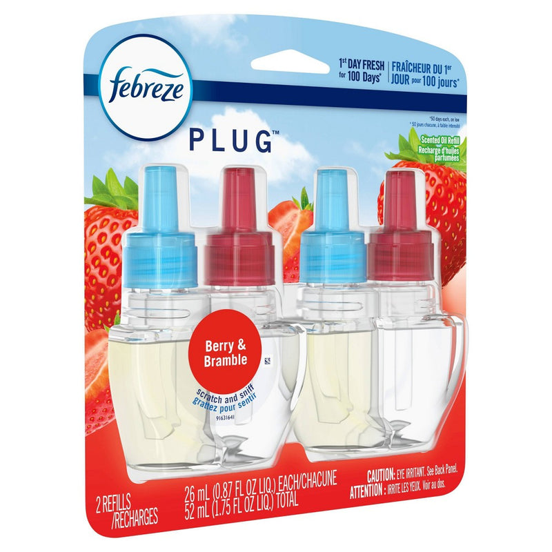Febreze Odor-Fighting Fade Defy PLUG Air Freshener Refill - Berry & Bramble - 0.87 fl oz