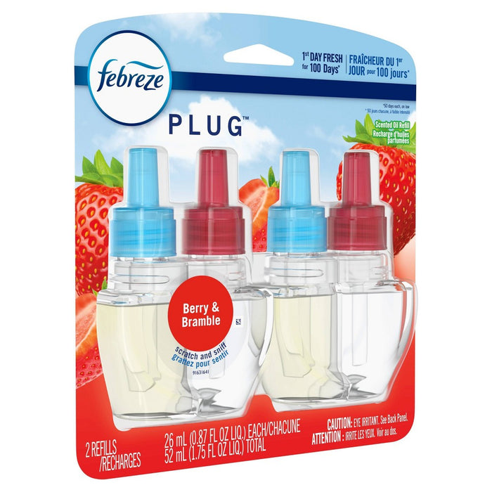 Febreze Odor-Fighting Fade Defy PLUG Air Freshener Refill - Berry & Bramble - 0.87 fl oz