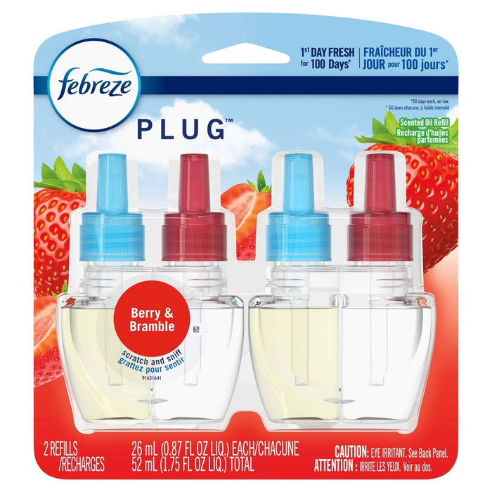 Febreze Odor-Fighting Fade Defy PLUG Air Freshener Refill - Berry & Bramble - 0.87 fl oz