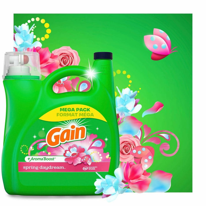 Gain + Aroma Boost Spring Daydream Scent HE Compatible Liquid Laundry Detergent - 154 fl oz