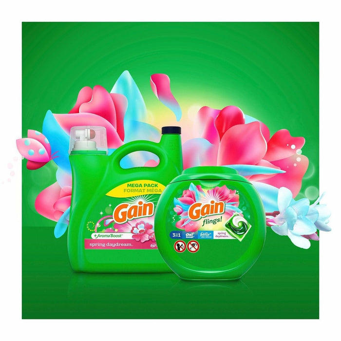 Gain + Aroma Boost Spring Daydream Scent HE Compatible Liquid Laundry Detergent - 154 fl oz