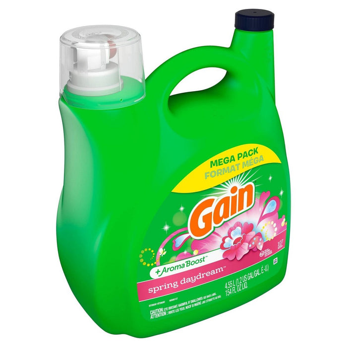 Gain + Aroma Boost Spring Daydream Scent HE Compatible Liquid Laundry Detergent - 154 fl oz