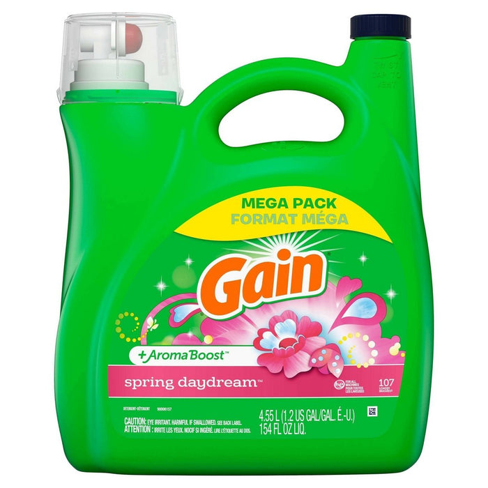 Gain + Aroma Boost Spring Daydream Scent HE Compatible Liquid Laundry Detergent - 154 fl oz