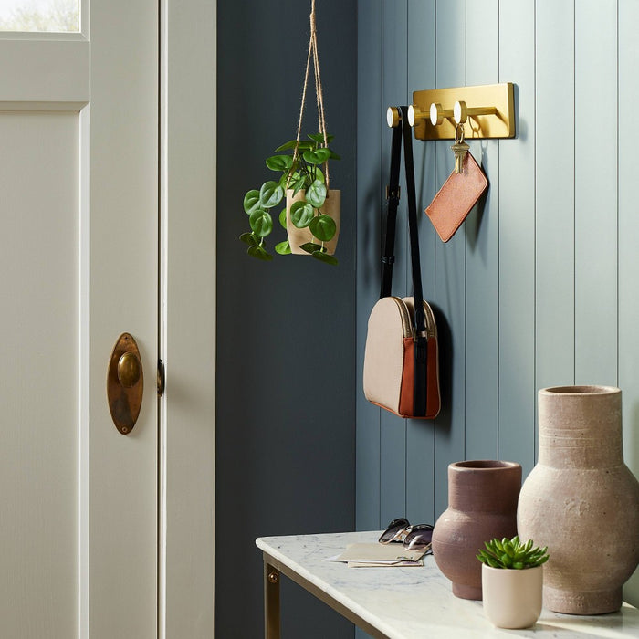 Metal and Faux Marble 4 Hooks Gold  - Threshold™