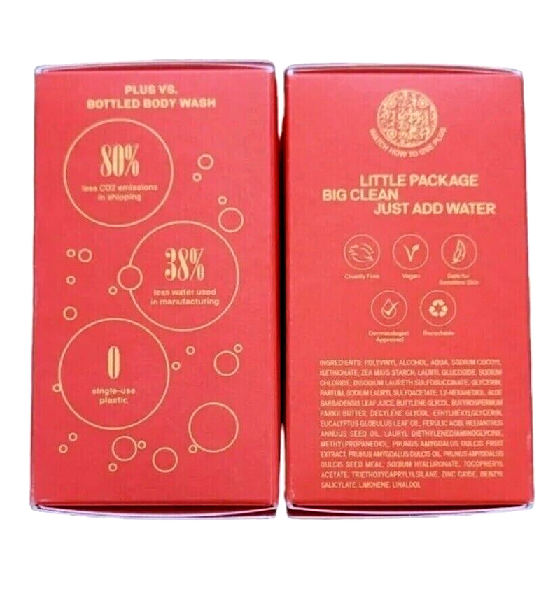 LOT OF 2 - PLUS Summer Body Wash Dispenser Refill Pack - 0.9oz