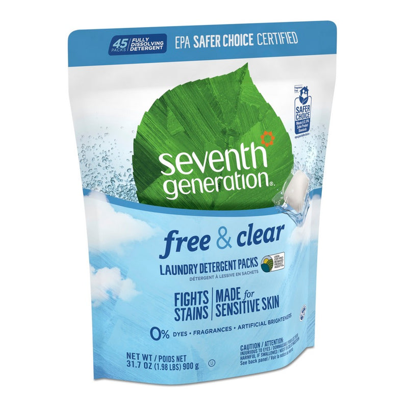 Seventh Generation Laundry Packs Free & Clear - 45ct/31.7oz