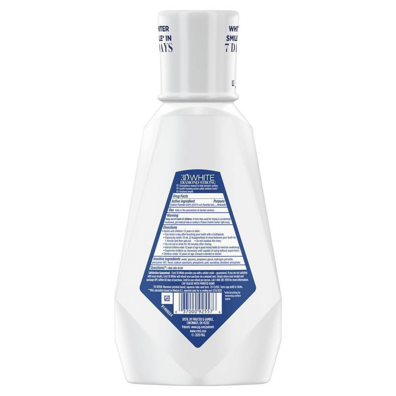Crest 3D White Diamond Strong Wintermint Mouthwash - 1L