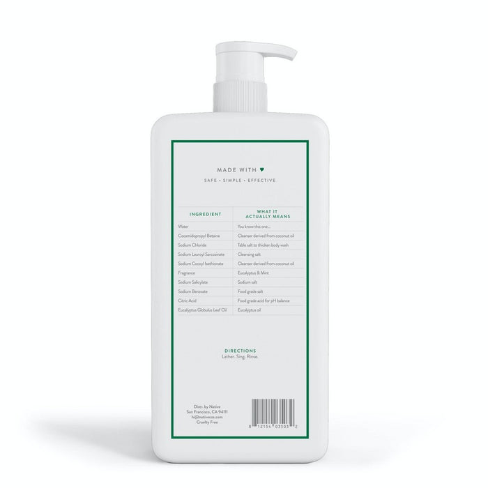Native Eucalyptus and Mint Body Wash with Pump - 36 fl oz