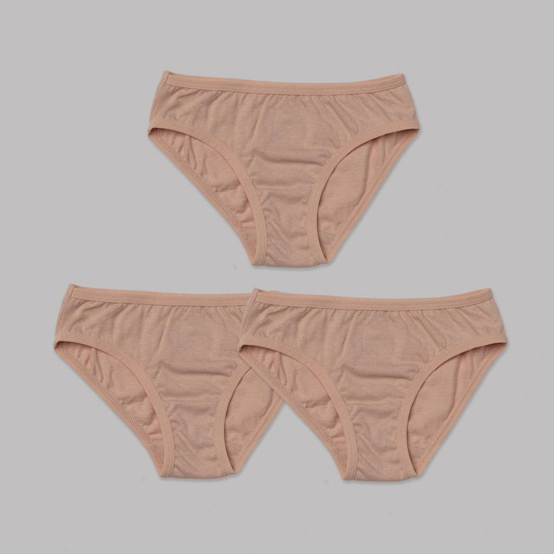 Nubies Essentials Toddler Girls' 3pk Briefs - Tan 3T