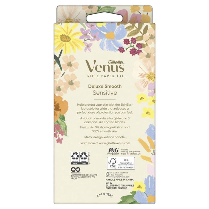 Rifle Paper Co. + Venus Deluxe Smooth Sensitive Razor + 2 Refills
