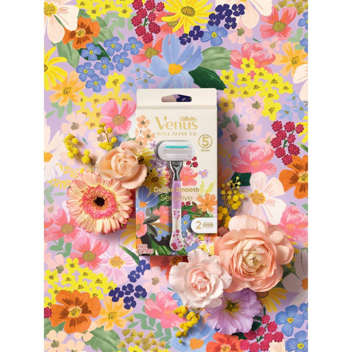 Rifle Paper Co. + Venus Deluxe Smooth Sensitive Razor + 2 Refills