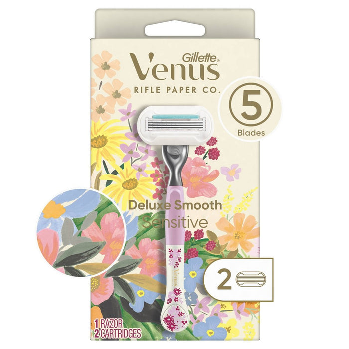 Rifle Paper Co. + Venus Deluxe Smooth Sensitive Razor + 2 Refills