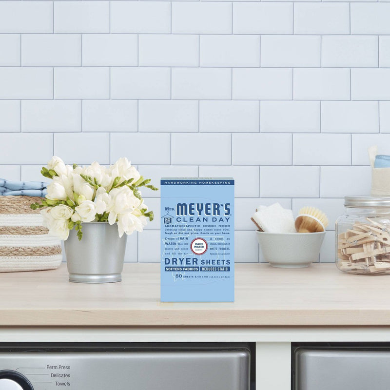 Mrs. Meyer's Clean Day Dryer Sheets - Rain Water - 80ct