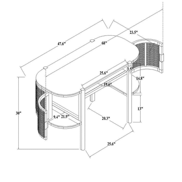 Portola Hills Caned Desk Black - Threshold™ designed with Studio McGee (LOCAL PICKUP ONLY)