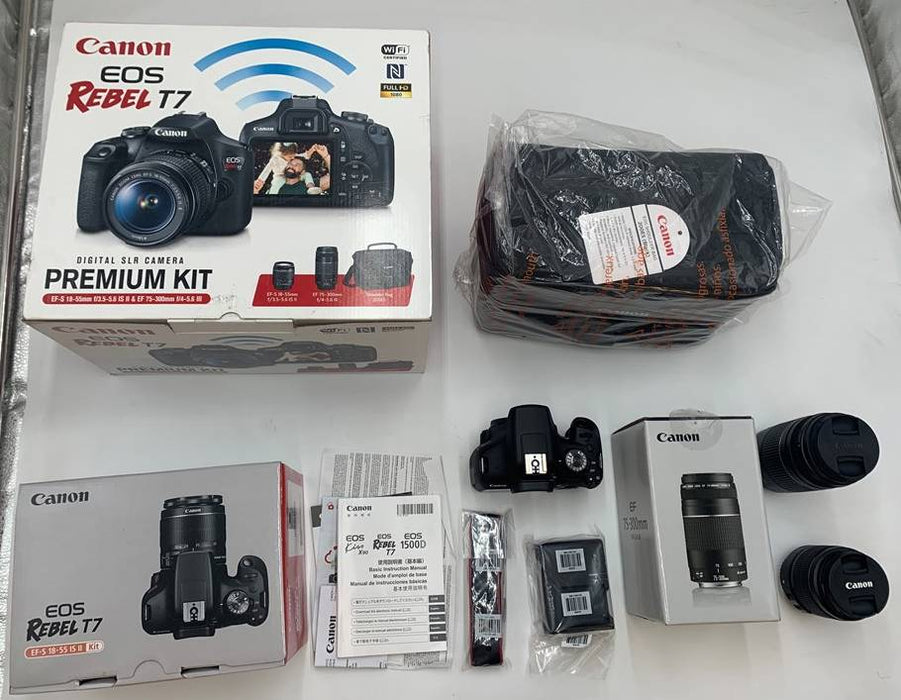 Canon EOS REBEL T7 EF18-55mm + EF 75-300mm Double Zoom KIT *SEE DETAILS*