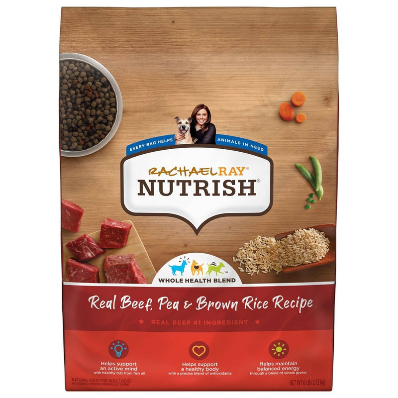Rachael Ray Nutrish Real Beef, Pea & Brown Rice Recipe Adult Super Premium Dry Dog Food - 6lbs6