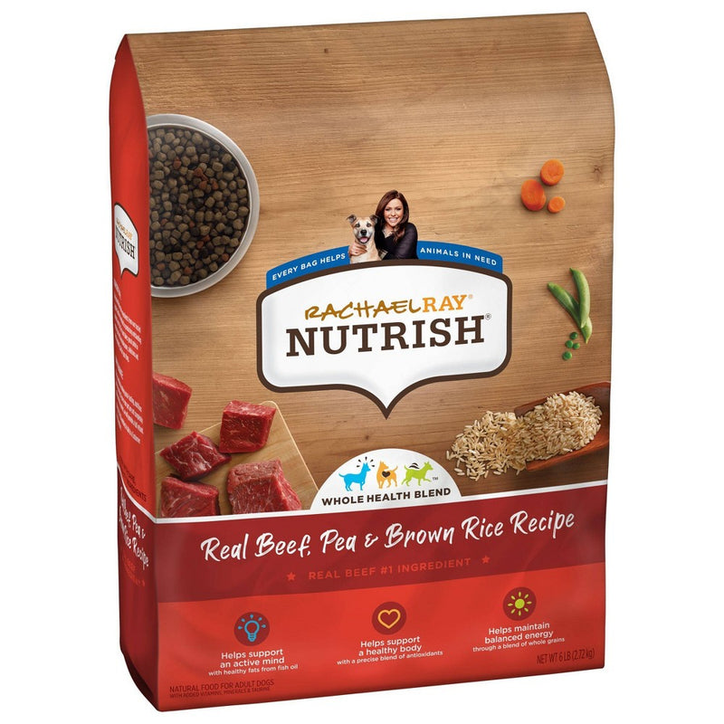 Rachael Ray Nutrish Real Beef, Pea & Brown Rice Recipe Adult Super Premium Dry Dog Food - 6lbs6