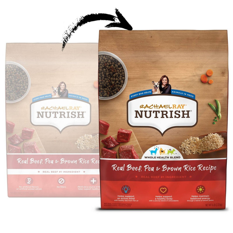Rachael Ray Nutrish Real Beef, Pea & Brown Rice Recipe Adult Super Premium Dry Dog Food - 6lbs6