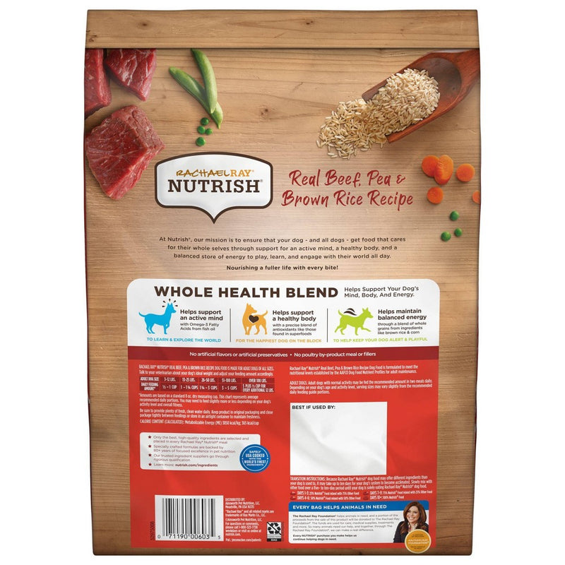 Rachael Ray Nutrish Real Beef, Pea & Brown Rice Recipe Adult Super Premium Dry Dog Food - 6lbs6