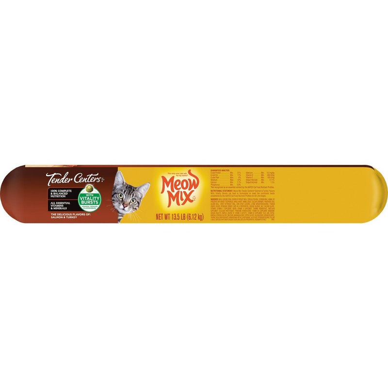 Meow Mix Tender Centers with Flavors of Salmon & Turkey Adult Complete & Balanced Dry Cat Food - 13.5lbs