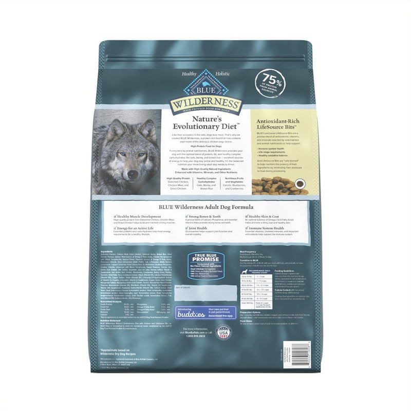 Blue Buffalo Wilderness Adult Dry Dog Food with Chicken Flavor - 13lbs