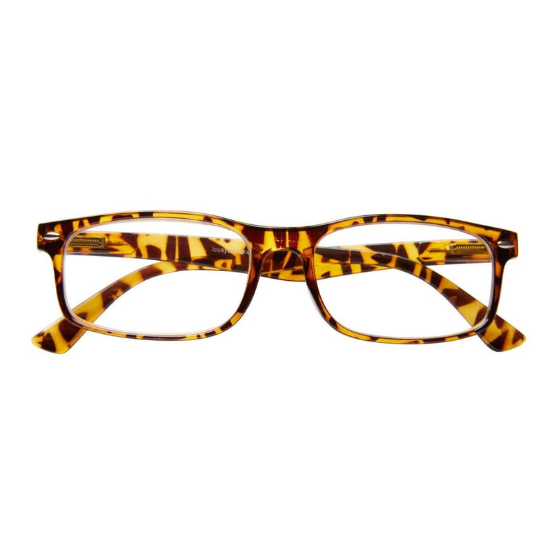 ICU Eyewear Plastic Rectangle with Metal Studs and Case +1.25