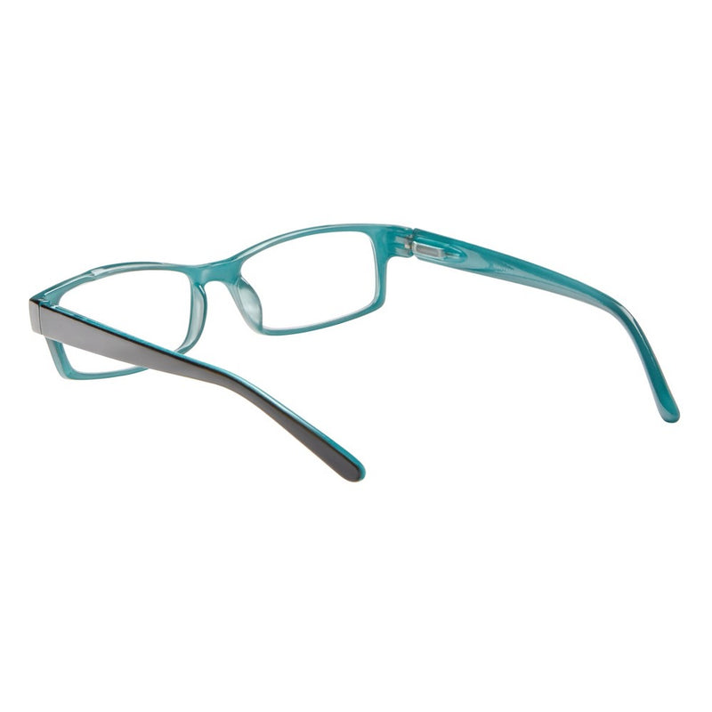 ICU Eyewear Berryessa Large Black with Turquoise Interior Reading Glasses +1.25