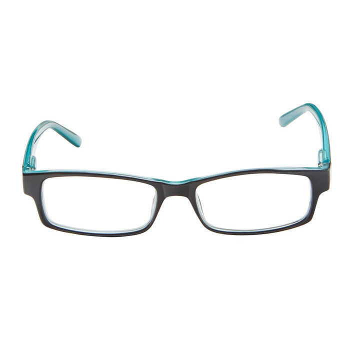 ICU Eyewear Berryessa Large Black with Turquoise Interior Reading Glasses +1.25