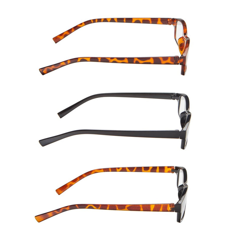 ICU Eyewear Oval Plastic Reading Glasses +1.25 - 3pk