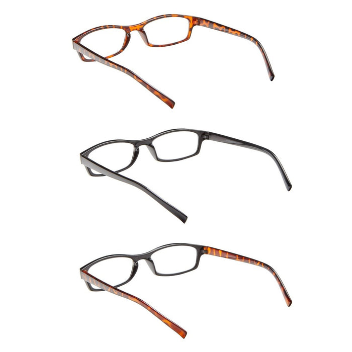ICU Eyewear Oval Plastic Reading Glasses +1.25 - 3pk