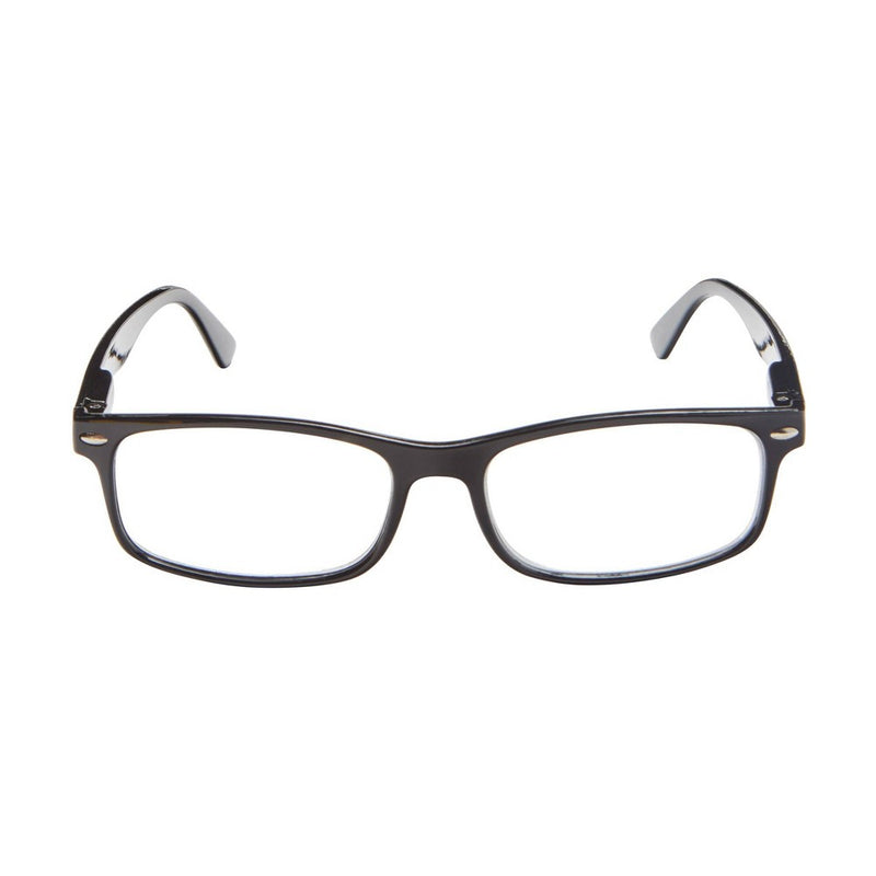 ICU Eyewear Emeryville Plastic Rectangle Shiny Reading Glasses with Metal Studs +3.00