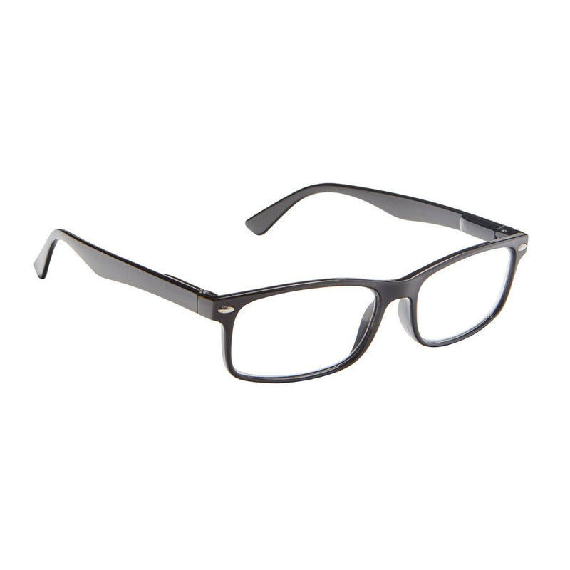 ICU Eyewear Emeryville Plastic Rectangle Shiny Reading Glasses with Metal Studs +3.00