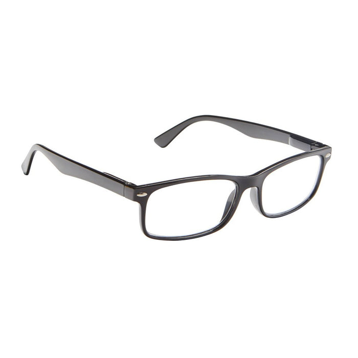 ICU Eyewear Emeryville Plastic Rectangle Shiny Reading Glasses with Metal Studs +3.00