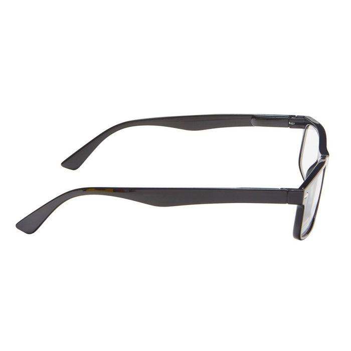 ICU Eyewear Emeryville Plastic Rectangle Shiny Reading Glasses with Metal Studs +3.00