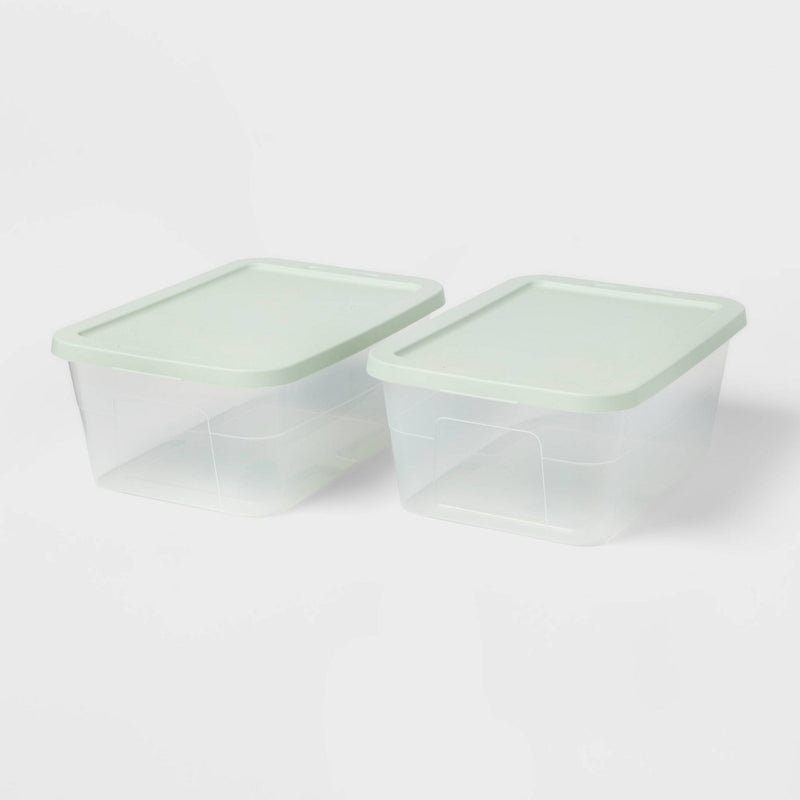 15qt 2pk Storage Tubs Green - Room Essentials™