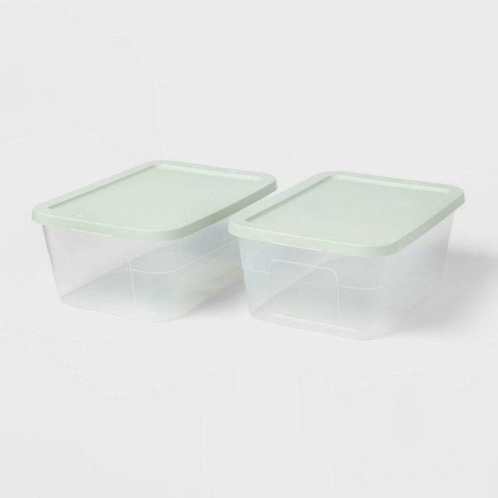 15qt 2pk Storage Tubs Green - Room Essentials™