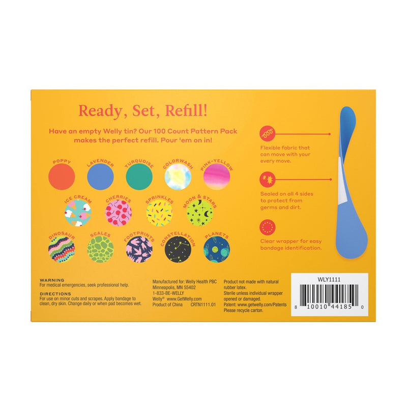 Welly Flex Fabric Bandages Pattern Pack - 100ct