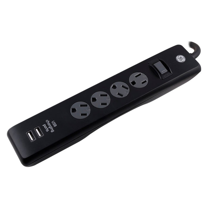 4-Outlet Surge Protector Power Strip with 2-Port USB - General Electric