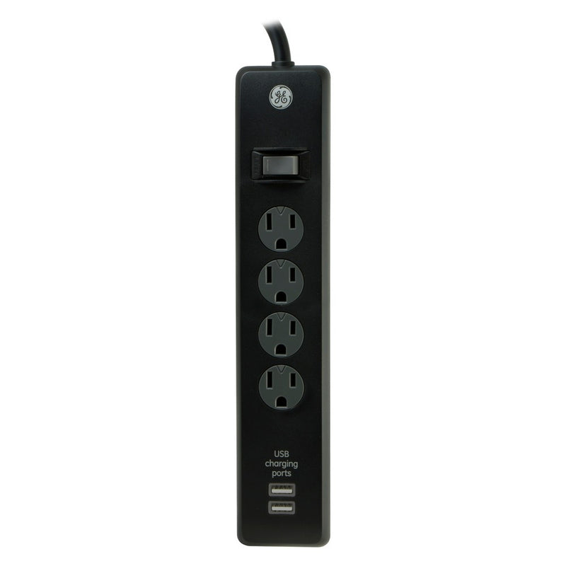 4-Outlet Surge Protector Power Strip with 2-Port USB - General Electric