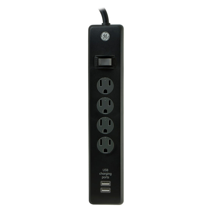4-Outlet Surge Protector Power Strip with 2-Port USB - General Electric