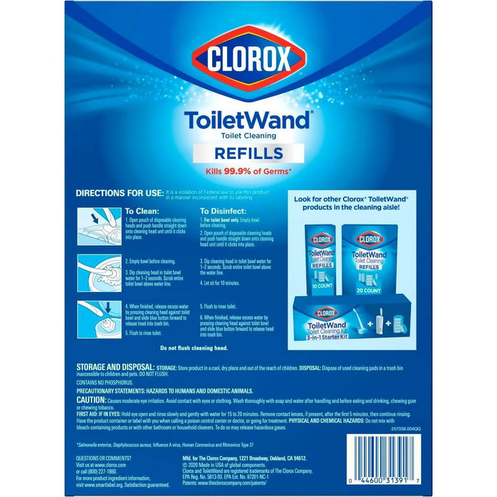 Clorox ToiletWand Disinfecting Refills Disposable Wand Heads - Rainforest Rush - 20ct