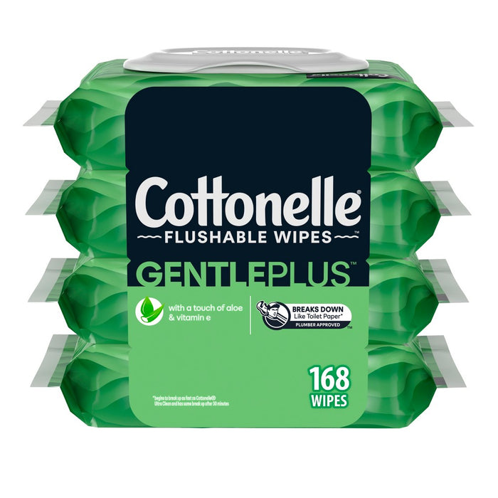 Cottonelle GentlePlus Flushable Wipes with Aloe & Vitamin E - 4pk/42ct