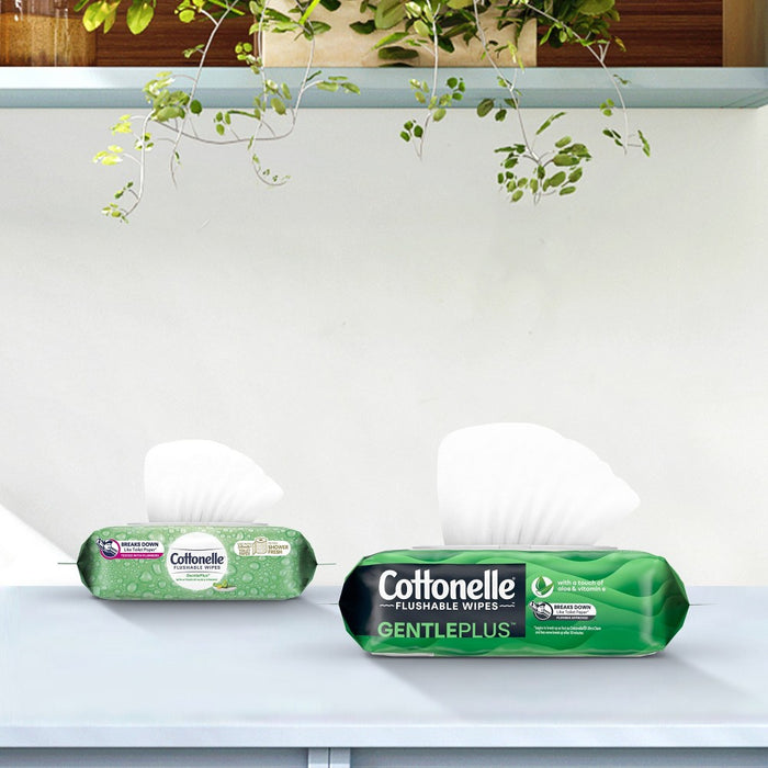 Cottonelle GentlePlus Flushable Wipes with Aloe & Vitamin E - 4pk/42ct