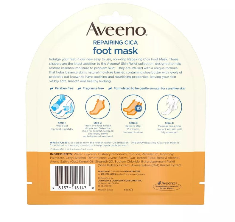 Aveeno Hydrating Foot Mask - 1 ct