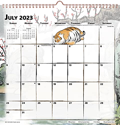 2023-2024 Alexander The Fat Tiger Academic Spiral Wall Calendar (July 2023 - June 2024) (Wall Calendar)