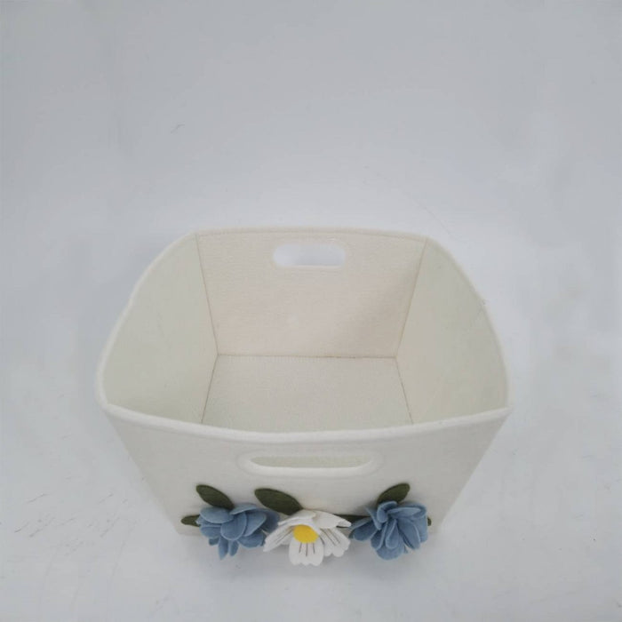 1ct Floral Felt basket Cream - Spritz™