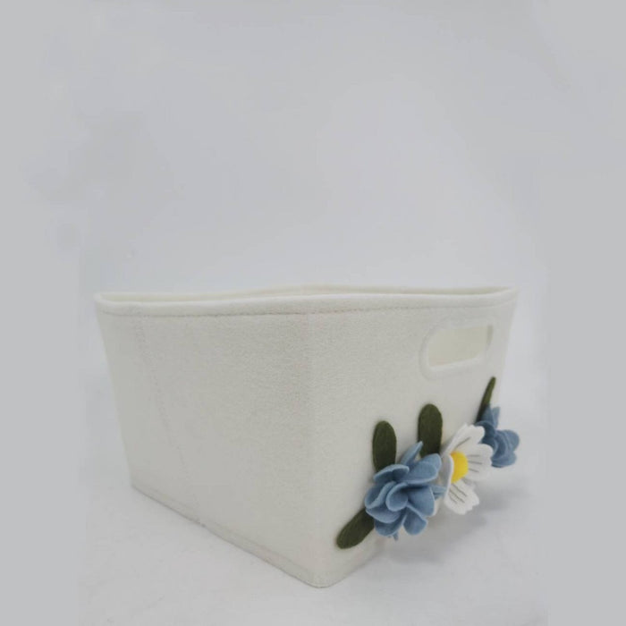 1ct Floral Felt basket Cream - Spritz™