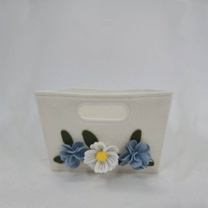 1ct Floral Felt basket Cream - Spritz™