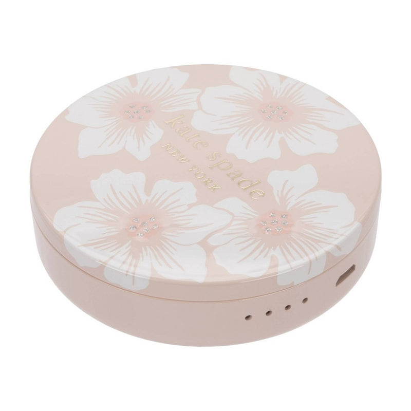 Kate Spade New York 4000mAh Compact Mirror Power Bank - Hollyhock Floral with Stones