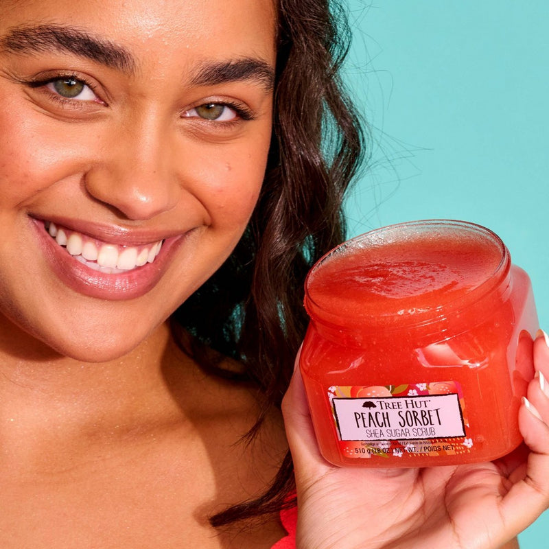 Tree Hut Peach Sorbet Shea Sugar Body Scrub - 18oz